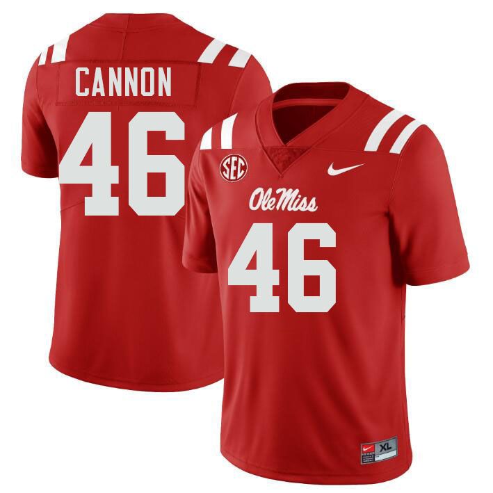 Ole Miss Rebels #46 Cooper Cannon College Football Jerseys Stitched-Red